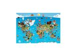 Puzzle 260 Pezzi - Mappa Del Mondo A Cartoni Animati