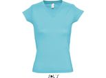 Sols 11388 | Maglietta Donna Con Scollo A V Moon - Colore: Atoll Blue - Taglia: 3XL
