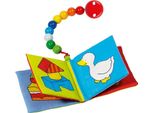 Heimess 742640 Libro Tessile (Squeaker E Pellicola Scoppiettante) Con Catena A Ciuccio, Colorato