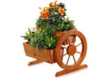 Mucola Fioriera In Legno Con Ruote Per Carrello Decorazione Giardino Mangiatoia Fioriera In Legno Fioriera Fioriera - Marrone