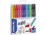 Pilot Frixion Colors Marcatore Medio Nero, Blu, Ciano, Verde, Ciano Chiaro, Verde Chiaro, Arancione, Rosa, Rosso, Viola, Giallo 12 Pz