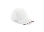 Berretto A 6 Pannelli Beechfield B20 | Athleisure - Colore: Bianco/Rosso Classico - Taglia: Unica