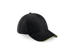 Berretto A 6 Pannelli Beechfield B20 | Athleisure - Colore: Nero/Verde Lime - Taglia: Unica