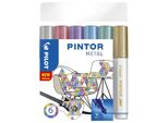Pilot Pintor Oro, Blu Metallizzato, Verde Metallizato, Rosa Metallizzato, Viola Metallico, Argento 6 Pz