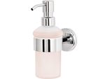 Bremermann Serie Bagno Lucente - Distributore Di Sapone Con Supporto A Parete, In Vetro Satinato E Acciaio Inox, Cromato