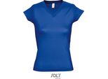 Sols 11388 | Maglietta Donna Con Scollo A V Moon - Colore: Royal Blue - Taglia: 3XL
