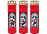 Grave Candle Red 3-Pack, Durata Di Combustione: 170 Ore (Per Candela), Motivo: Rosso Finestra