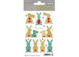 Herma Adesivo Magico Buona Pasqua Coniglietti D'oro, Lamina Scintillante