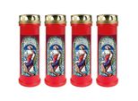 Candela Grave Rossa Confezione Da 4, Durata Di Combustione: 100 Ore (Per Candela), Motivo: Rosso Finestra