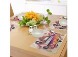 Tovagliette Abakuhaus Boho, Simbolo Della Pace Van Lustige Minivan Explorer Caravan Paisley Antiqued Look Groovy Retro, Tiscjdeco In Tessuto Resistente Al Lavaggio Per La Sala Da Pranzo E La Cucina, Multicolore