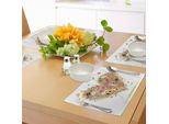 Tovagliette Abakuhaus A Forma Di Cuore, Romantica Composizione Con Simboli Dell'amore Dipinti Ad Acquerello Colorati, Tema San Valentino, Decorazioni Da Tavola In Tessuto Resistente Al Lavaggio Per La Sala Da Pranzo E La Cucina, Multicolore