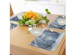 Tovagliette Invernali Abakuhaus, Alberi Innevati Nella Foresta - Paesaggio Naturale Freddo - Foresta - Parco - Giungla, Tiscjdeco In Tessuto Resistente Al Lavaggio Per La Sala Da Pranzo E La Cucina, Azzurro Bianco Nero