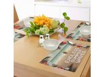 Tovagliette Abakuhaus Elefante, Design Etnico BohéMien Hippie, Tema Sporco, Composizione Colorata Asiatica Orientale, Tiscjdeco In Tessuto Resistente Al Lavaggio Per Sala Da Pranzo E Cucina, Multicolore