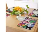 Tovagliette Artistiche Abakuhaus, Donne Con Emozioni, Stile Moderno Astratto, Dipinti Colorati, Forme Divertenti, Stampa Di Design, Tiscjdeco In Tessuto Resistente Al Colore Per La Sala Da Pranzo E La Cucina, Multicolore