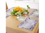 Tovagliette Abakuhaus Con Motivi Floreali, Composizione Di Fiori Sbocciati Con Foglie Primaverili Verdi, Natura Romantica, Decorazioni Da Tavola In Tessuto Resistente Allo Scolorimento Per La Sala Da Pranzo E La Cucina, Viola, Lilla, Verde
