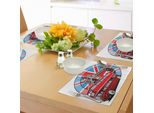 Tovagliette Abakuhaus London, Bandiera Britannica, Simbolo Della Città Metropolitana Di Londra, Tamigi, Souvenir, Autobus Inglese, Tiscjdeco In Tessuto Resistente Ai Colori Per La Sala Da Pranzo E La Cucina, Multicolore