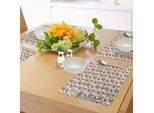 Tovagliette Abakuhaus Con Teschi, Fiori Tropicali E Gigli Su Teschi Con Effetto Acquerello, Tiscjdeco In Tessuto Resistente Al Lavaggio Per La Sala Da Pranzo E La Cucina, Arancione, Verde, Rosa