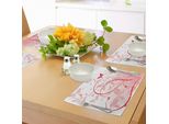 Abakuhaus Tovagliette Arancioni E Rosa, Colori Caldi, Stile Vittoriano, Disposizione A Spirale E Linee, Tiscjdeco In Tessuto Resistente Al Lavaggio Per La Sala Da Pranzo E La Cucina, Vermiglio E Rosa Pallido
