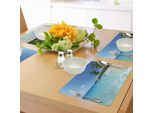 Tovagliette Abakuhaus Ocean, Anse Lazio Beach Presso Praslin Island Surfing Beach Scenic View Travel, Tiscjdeco In Tessuto Resistente Al Colore Per La Sala Da Pranzo E La Cucina, Turchese Verde Blu