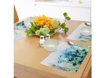 Tovagliette Abakuhaus Aqua, Dente Di Leone Con Foglie Floreali Oracle Flower E Stampa Artistica Mystic Rainy, Decorazione Da Tavola In Tessuto Resistente Al Lavaggio Per Sala Da Pranzo E Cucina, Turchese, Bianco E Verde