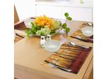 Tovagliette Abakuhaus Natur, Alberi Della Foresta In Autunno Con Foglie Dai Caldi Colori Arancioni, Design Lake Woodsy, Fattoria, Tiscjdeco In Tessuto Resistente Al Lavaggio Per La Sala Da Pranzo E La Cucina, Arancione Marrone