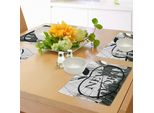 Tovagliette Abakuhaus Nyc, Panorama Urbano Nyc Big Apple I Love New York City Manhattan Brooklyn Moderne, Tiscjdeco In Tessuto Resistente Ai Colori Per La Sala Da Pranzo E La Cucina, Grigio Grigio Scuro Nero