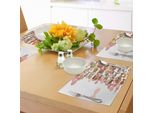 Tovagliette Nautiche Abakuhaus, Pesce Floccato Uno Sguardo Ad Altri Design Costieri Stampa In Morbide Tonalità Pastello, Tiscjdeco In Tessuto Resistente Al Lavaggio Per La Sala Da Pranzo E La Cucina, Multicolore