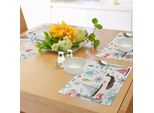 Tovagliette Nautiche Abakuhaus, Composizione In Colori Pastello Con Faro, Barca A Vela, Pesce, Conchiglia, Polpo E Ancora, Tiscjdeco In Tessuto Resistente Al Lavaggio Per La Sala Da Pranzo E La Cucina, Multicolore