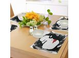 Abakuhaus Tovagliette Da Tavola, Donna Seducente E Divertente, Silhouette Attraente, Sexy E Bella, Con Tocco Femminile, Decorazione Da Tavola In Tessuto Resistente Al Lavaggio Per Sala Da Pranzo E Cucina, Nero Vermiglio