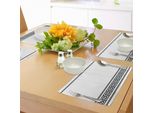 Abakuhaus Tovagliette Astratte, Motivi Classici Ispirati All'antica Grecia In Design Monocromatico, Tiscjdeco In Tessuto Resistente Al Lavaggio Per La Sala Da Pranzo E La Cucina, Grigio Antracite Bianco