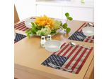 Abakuhaus Usa Tovagliette, Quarto Di Luglio, Giorno Dell'indipendenza, Staccionata Danneggiata, Simbolo Della Libertà, Sottobicchieri In Tessuto Lavabile, Decorazione Da Tavola Con Stampa, Blu Navy, Crema, Rosso