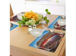 Abakuhaus Usa Tovagliette, Famosa Alba A Mesa Arch Nel Canyonlands National Park, Utah, Usa, Tiscjdeco In Tessuto Resistente Al Colore Per La Sala Da Pranzo E La Cucina, Marrone Chiaro, Azzurro, Ambra