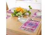 Tovagliette Abakuhaus Mandala, Stile Orientale Tradizionale Mandala Tie Dye Stile Ombre Print Armonia Meditazione Tema, Tiscjdeco In Tessuto Resistente Al Lavaggio Per Sala Da Pranzo E Cucina, Rosa