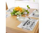 Abakuhaus Tovagliette Con Citazioni, Brave Life è Una Sfida Incentivo Duraturo Mountain Peak Sunrise Flag Art, Tiscjdeco In Tessuto Resistente Al Lavaggio Per La Sala Da Pranzo E La Cucina, Bianco Nero