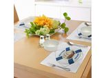 Abakuhaus Tovagliette Boje, Boe Di Salvataggio Sul Grafico A Forma Di Cerchio Per La Navigazione E Il Trasporto A Parete, Tiscjdeco In Tessuto Resistente Al Colore Per La Sala Da Pranzo E La Cucina, Bianco Marrone Blu