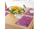 Abakuhaus Tovagliette Con Motivi Floreali, Motivi Floreali, Piante Da Giardino, Colori Vivaci E Aromatici, Decorazioni Per La Tavola In Tessuto Resistente Ai Colori Per La Sala Da Pranzo E La Cucina, Lavanda, Viola, Rosso