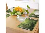 Tovagliette Abakuhaus Rainforest, Foresta Pluviale Tropicale, Paesaggio Della Malesia, Asia, Tronchi D'albero Verdi, Stampa Su Legno Non Lavorato, Tiscjdeco In Tessuto Resistente Al Lavaggio Per La Sala Da Pranzo E La Cucina, Verde