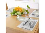 Abakuhaus Tovagliette Con Citazioni, Oggi è Un Buon Giorno Per Essere Felici Goditi Il Ricordo Di Inspire Vision, Tiscjdeco In Tessuto Resistente Al Lavaggio Per La Sala Da Pranzo E La Cucina, Bianco Nero