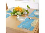 Abakuhaus Tovagliette Fernweh, Caraibi Mappa Politica Capitali Confini Nazionali Città Importanti Fiumi Laghi, Tiscjdeco In Tessuto Resistente Ai Colori Per La Sala Da Pranzo E La Cucina, Avorio Blu