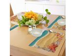 Abakuhaus Tovagliette Con Conchiglie, Conchiglie Sulla Spiaggia, Stile Costiero, Relax, Onde, Costa, Tiscjdeco In Tessuto Resistente Al Colore Per La Sala Da Pranzo E La Cucina, Marrone Sabbia, Arancione, Verde Acqua