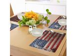 Abakuhaus Usa Tovagliette, Quarto Luglio, Giorno Dell'indipendenza, Parete In Legno Retrò Invecchiato, Emblema Del Paese, Tiscjdeco In Tessuto Resistente Al Lavaggio Per La Sala Da Pranzo E La Cucina, Blu Rosso Marrone Chiaro