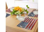 Abakuhaus Usa Tovagliette, Quarto Luglio, Giorno Dell'indipendenza, Dipinto Su Pannelli Di Legno, Libertà Di Immagine, Tiscjdeco In Tessuto Resistente Ai Colori Per La Sala Da Pranzo E La Cucina, Beige Blu Rosso