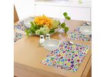 Abakuhaus Tovagliette, Colori Vivaci Con Cuori E Arcobaleni, Tema Luna Di Miele, Stampa Grafica Allegra E Divertente, Decorazioni Per La Tavola In Tessuto Resistente Ai Colori Per La Sala Da Pranzo E La Cucina, Multicolore