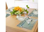 Tovagliette Artistiche Abakuhaus, Barca A Vela Monet Con Uccelli, Composizione Acquerello Brushstroke, Tiscjdeco In Tessuto Resistente Al Lavaggio Per Sala Da Pranzo E Cucina, Azzurro Pallido, Verde Acqua E Bianco