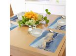 Abakuhaus Tovagliette Europa, Panorama Alpino Con Cime Innevate E Nuvole, Tiscjdeco In Tessuto Resistente Ai Colori Per La Sala Da Pranzo E La Cucina, Grigio Antracite Bianco