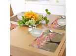 Tovagliette Abakuhaus Con Uccellini, Uccellini Allegri Che Cantano Su Un Ramo Vivace Con Foglie Primaverili Colorate, Tiscjdeco In Tessuto Resistente Al Lavaggio Per La Sala Da Pranzo E La Cucina, Multicolore
