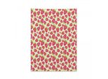 Arazzo Abakuhaus Fragola, Motivi Paisley Frutta In Morbido Tessuto Microfibra, Colori Vivaci Che Non Sbiadiscono, Lavabile, 110 X 150 Cm, Multicolore
