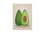 Arazzo Abakuhaus Avocado, Tema Freschezza Biologica In Morbido Tessuto Microfibra, Colori Chiari Che Non Sbiadiscono, Lavabile, 110 X 150 Cm, Multicolore