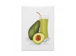 Arazzo Abakuhaus Avocado, Frullato Fresco Di Avocado In Morbido Tessuto Microfibra Colori Chiari Che Non Sbiadiscono Lavabile, 110 X 150 Cm, Verde Chiaro Arancione Verde