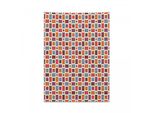 Abakuhaus Arazzo Geometrico, Quadrati E Rettangoli In Morbido Tessuto Microfibra Colori Chiari Che Non Sbiadiscono Lavabile, 110 X 150 Cm, Multicolore